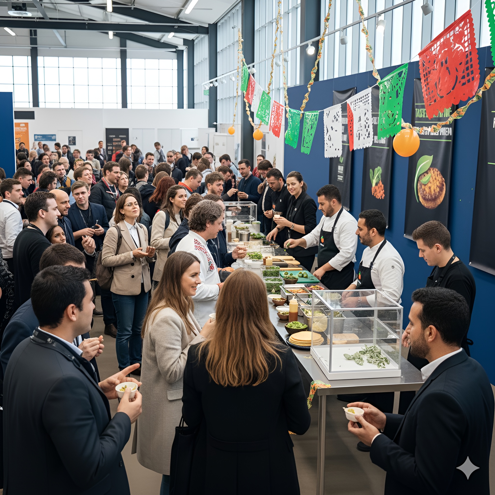 Chef sonriente con las manos extendidas